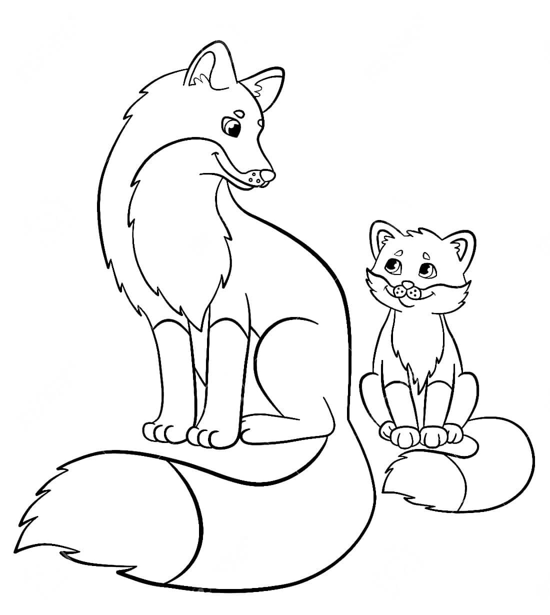 Desenho de Raposas para imprimir