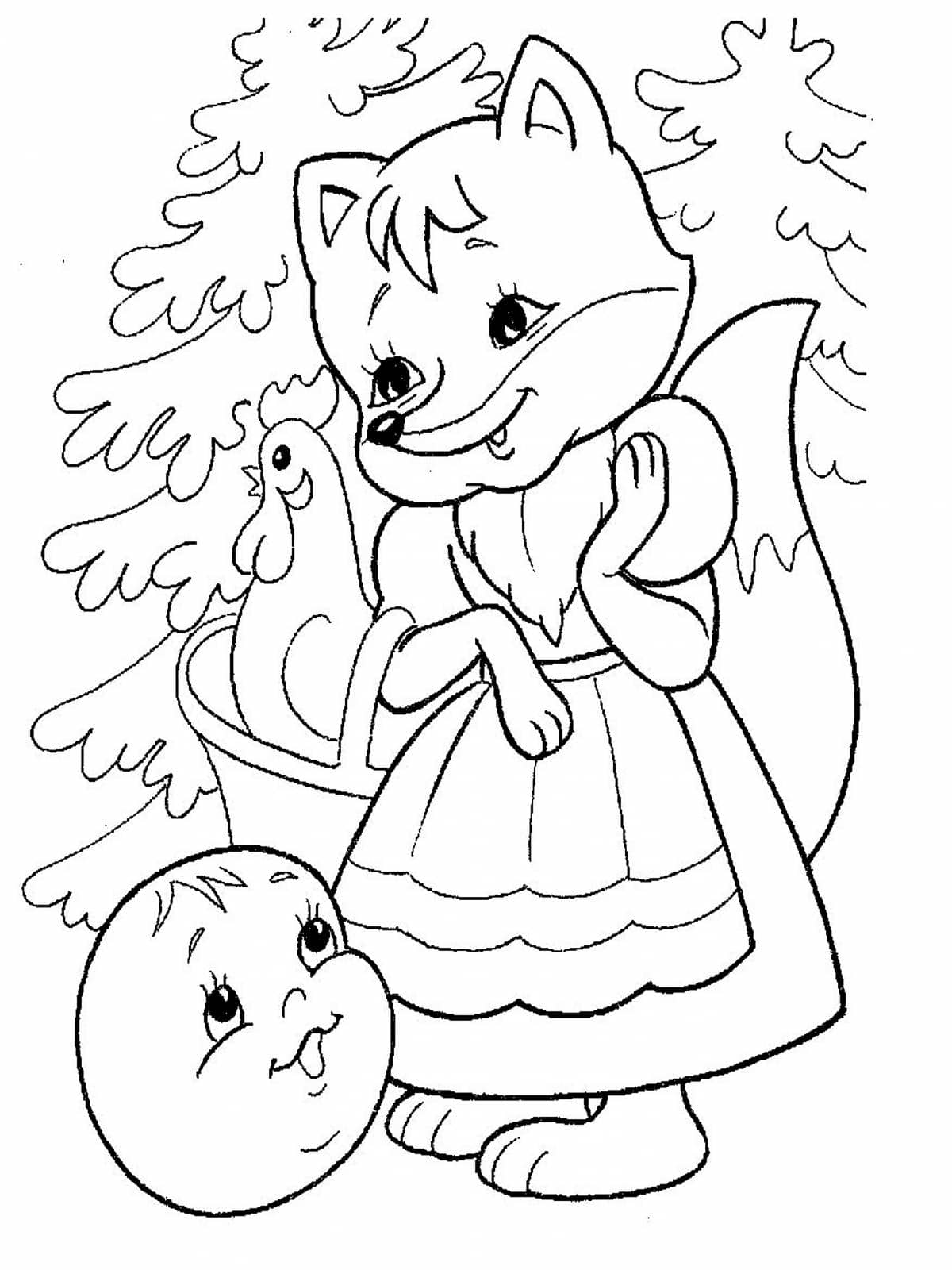 Desenho de Raposas para imprimir