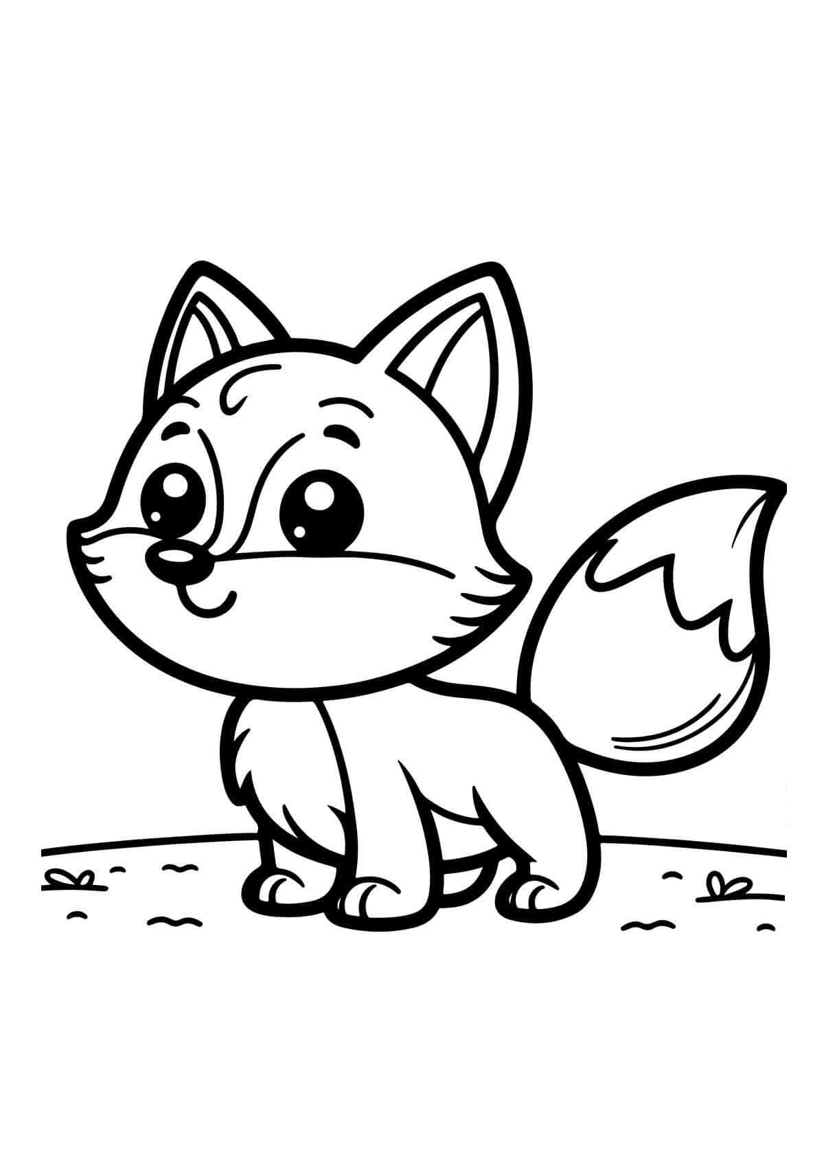 Desenho de Raposas para imprimir