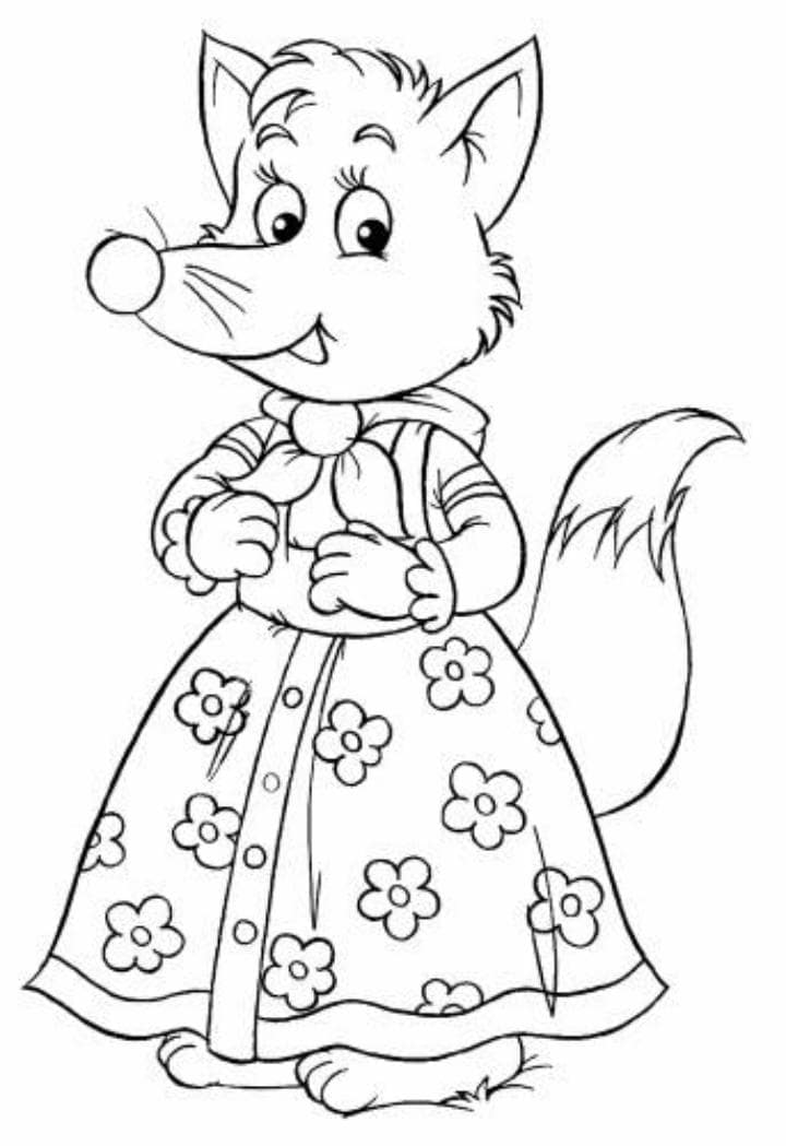Desenho de Raposas para imprimir