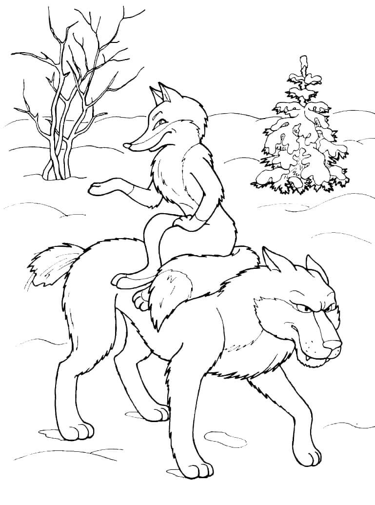 Desenho de Raposas para imprimir