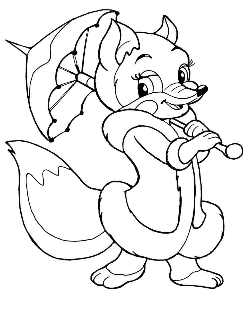 Desenho de Raposas para imprimir