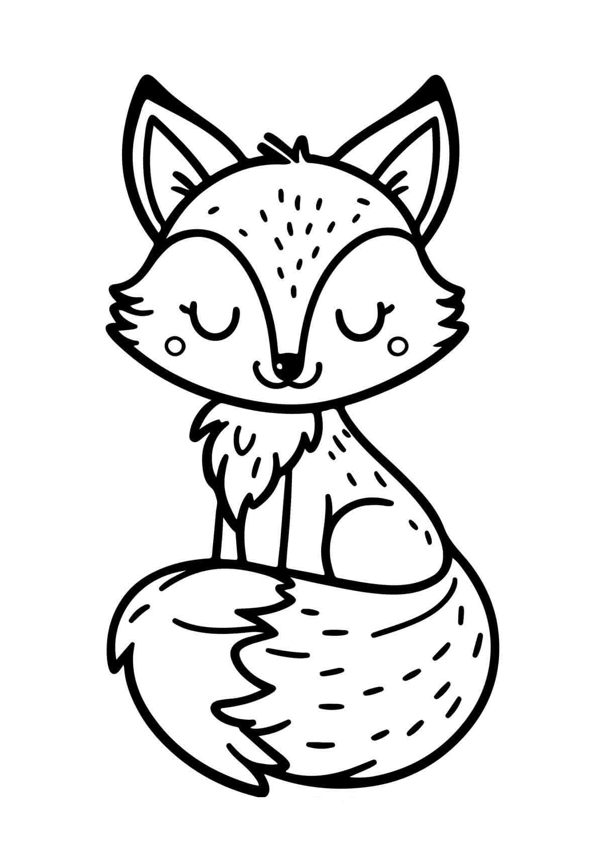 Desenho de Raposas para imprimir