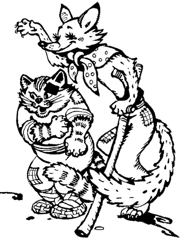 Desenho de Raposas para imprimir