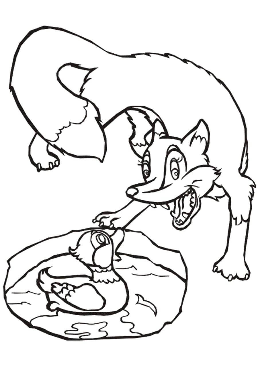 Desenho de Raposas para imprimir
