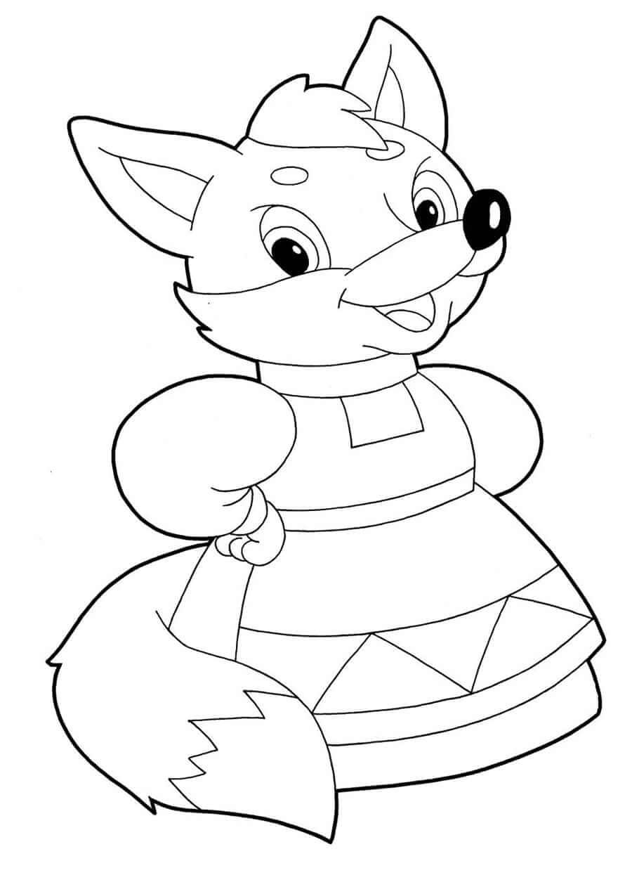 Desenho de Raposas para imprimir