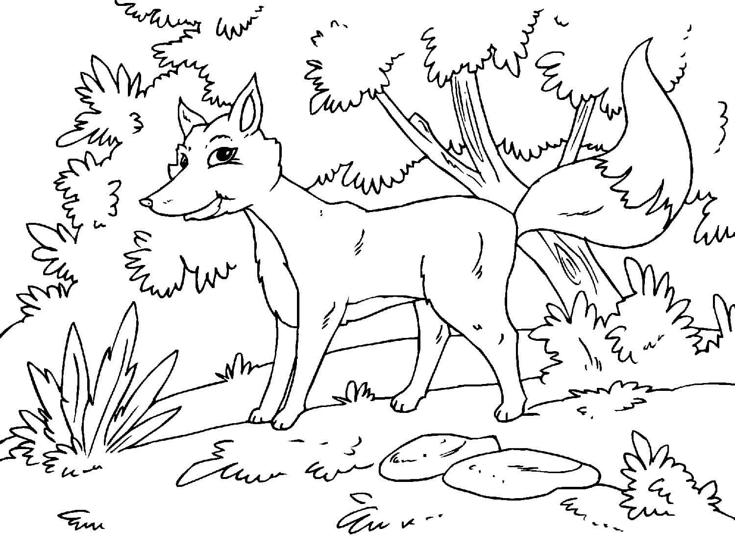 Desenho de Raposas para imprimir