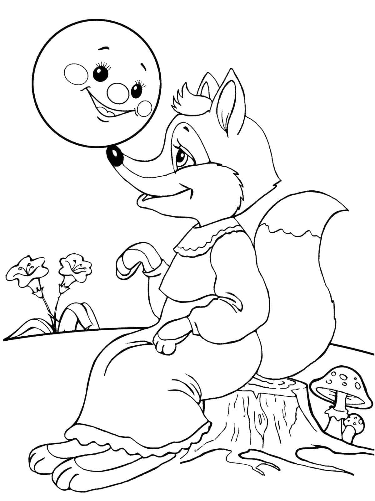 Desenho de Raposas para imprimir