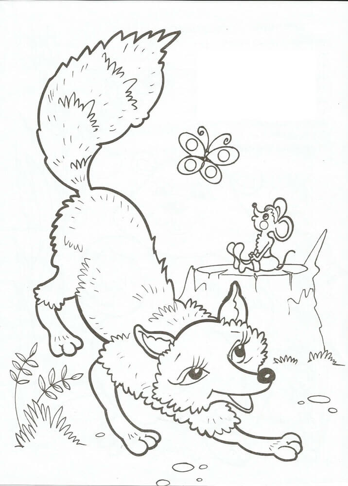 Desenho de Raposas para imprimir