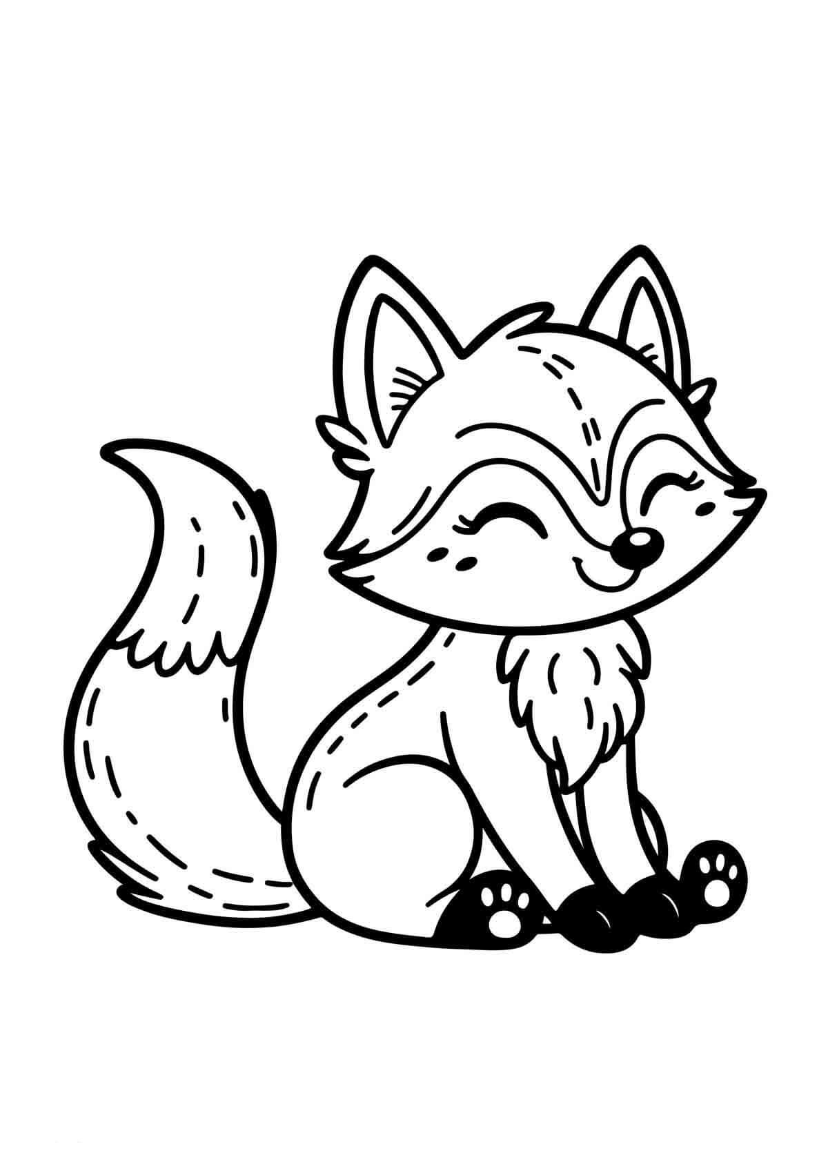 Desenho de Raposas para imprimir