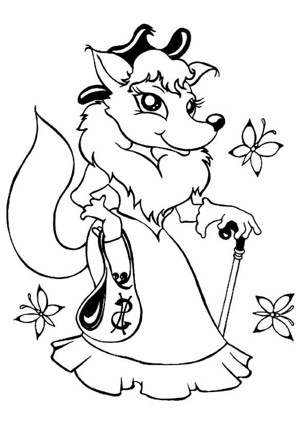 Desenho de Raposas para imprimir