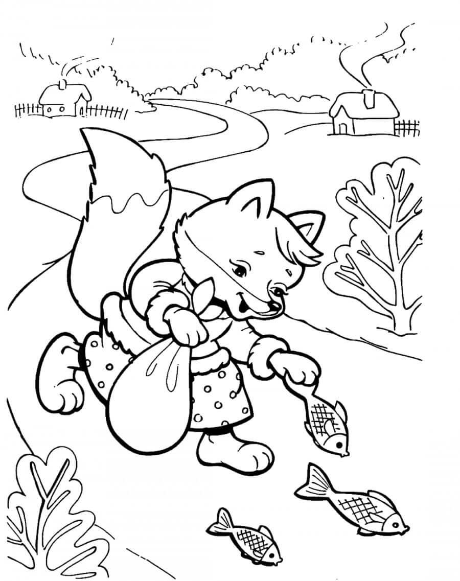 Desenho de Raposas para imprimir