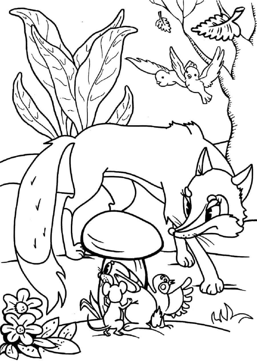 Desenho de Raposas para imprimir
