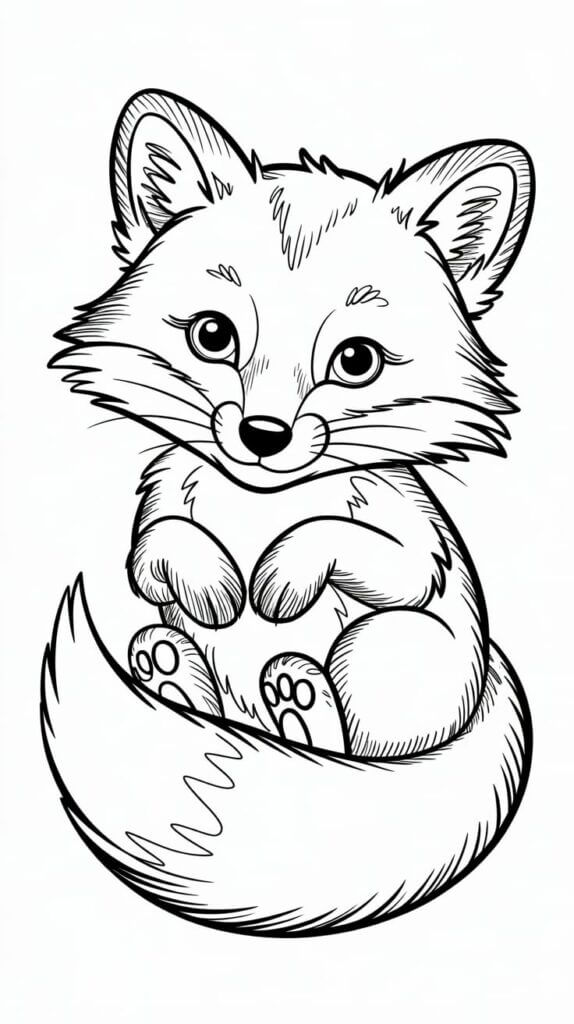 Desenho de Raposas para imprimir