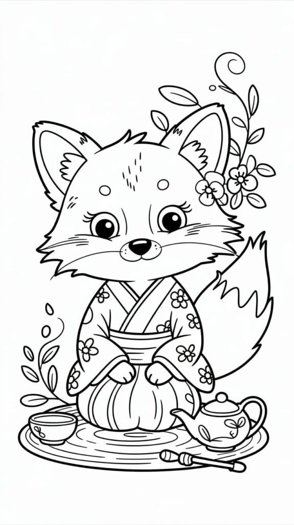 Desenho de Raposas para imprimir