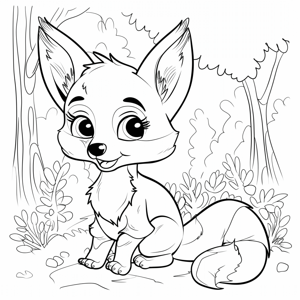 Desenho de Raposas para imprimir