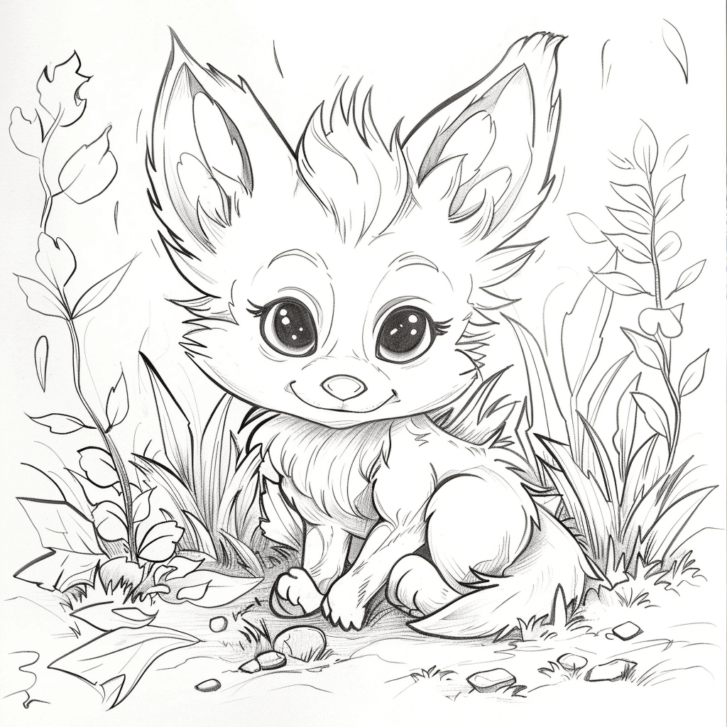 Desenho de Raposas para imprimir