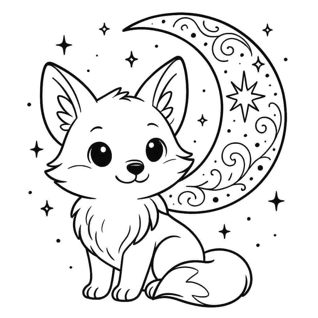 Desenho de Raposas para imprimir