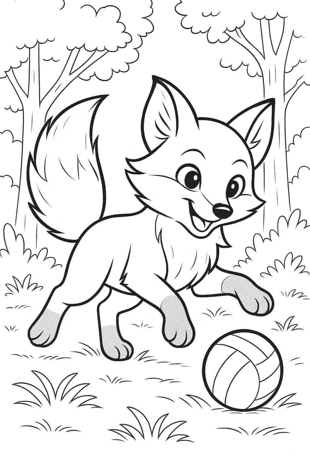 Desenho de Raposas para imprimir