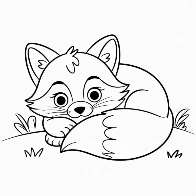 Desenho de Raposas para imprimir