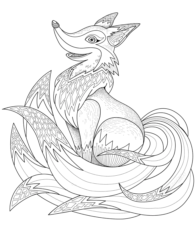 Desenho de Raposas para imprimir