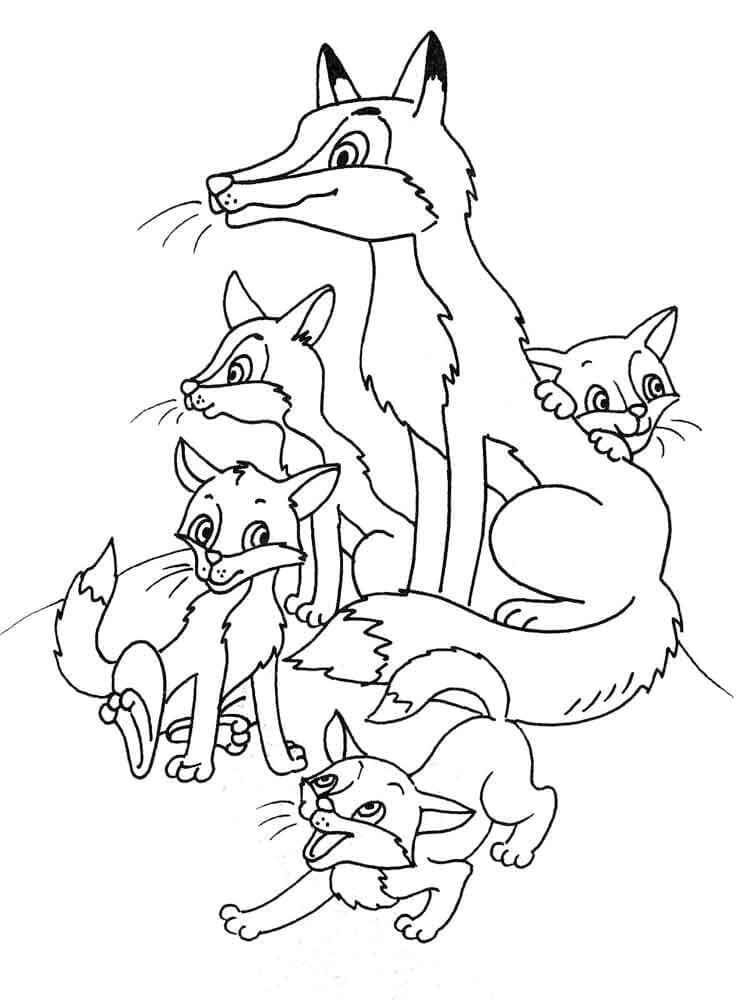 Desenho de Raposas para imprimir