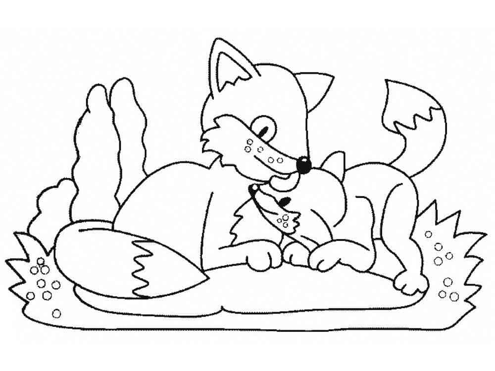 Desenho de Raposas para imprimir