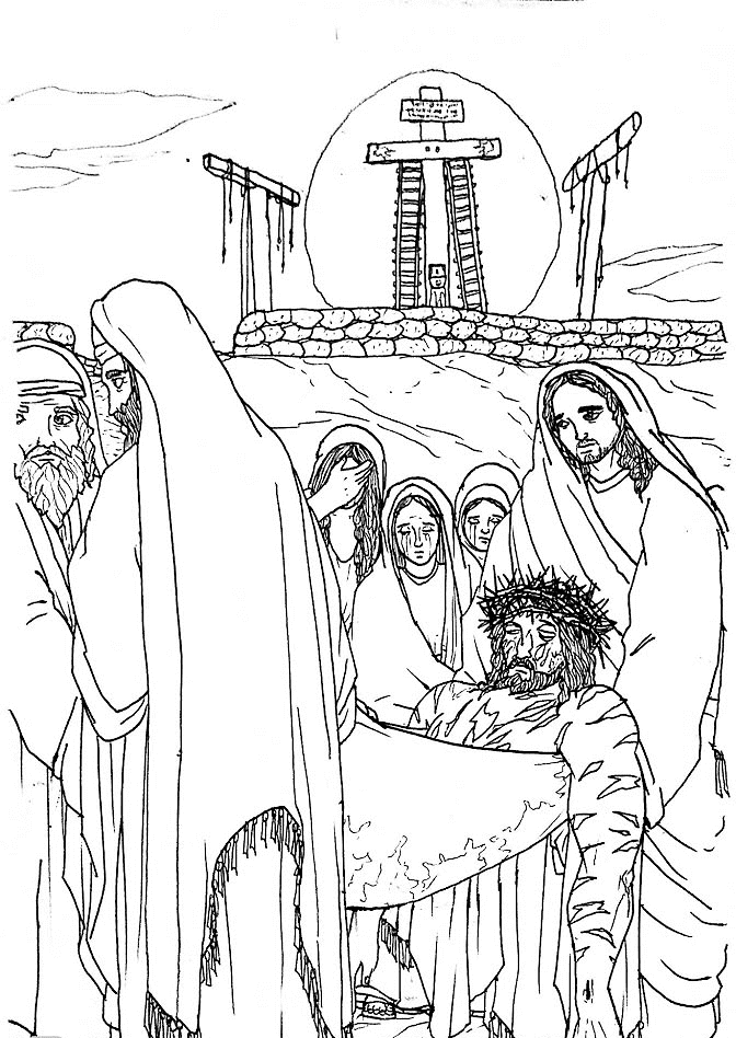 Desenho de Sexta-feira Santa para imprimir