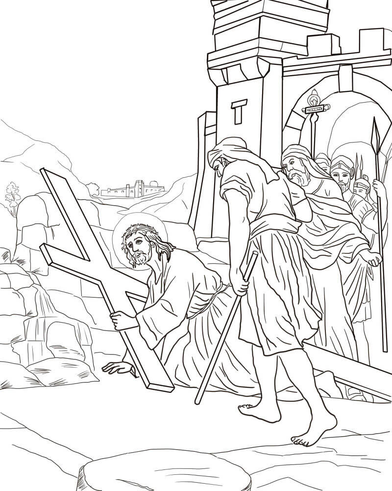 Desenho de Sexta-feira Santa para imprimir