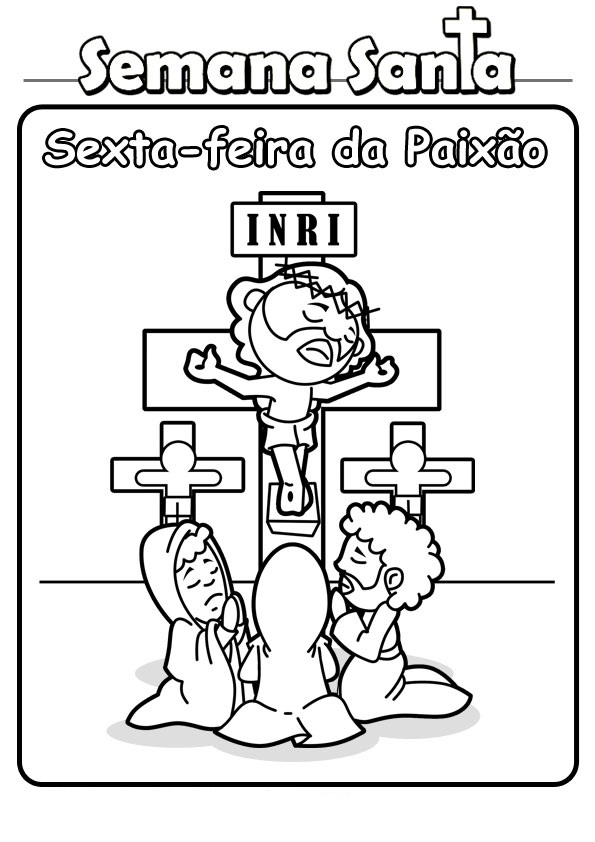 Desenho de Sexta-feira Santa para imprimir