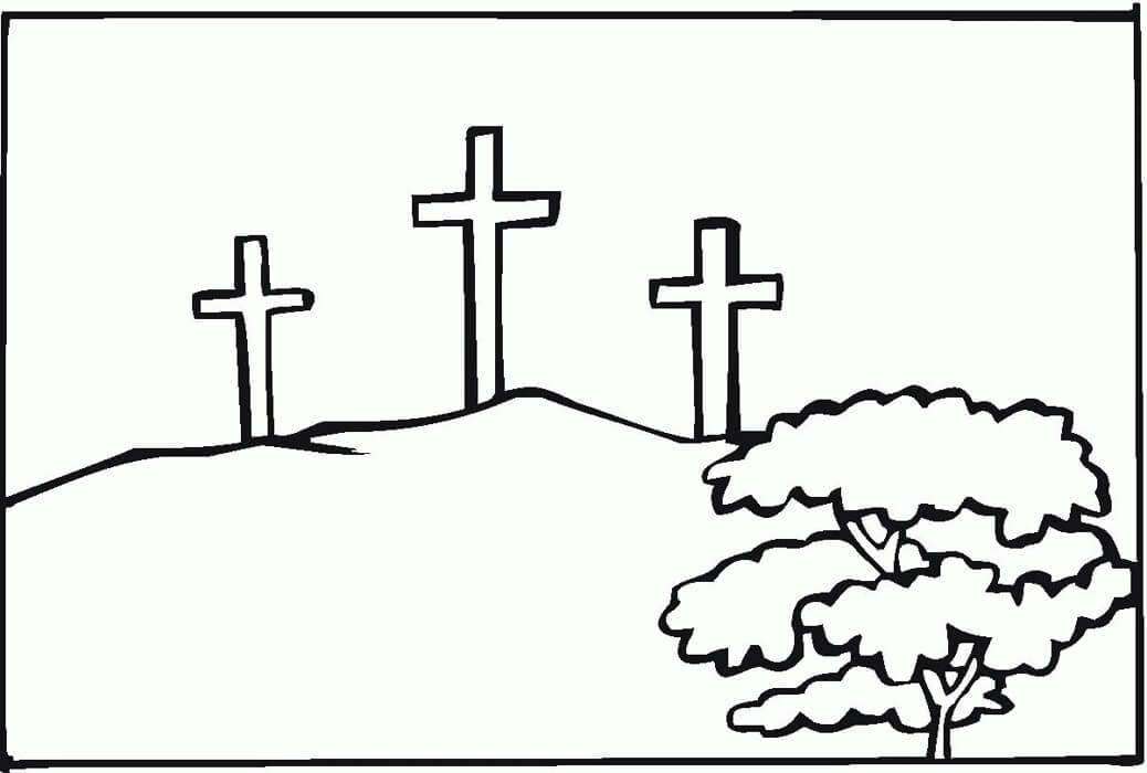 Desenho de Sexta-feira Santa para imprimir