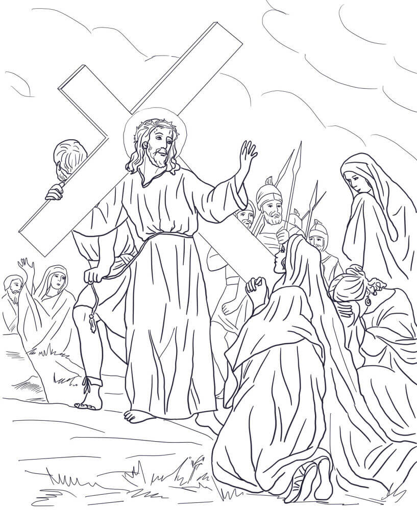 Desenho de Sexta-feira Santa para imprimir