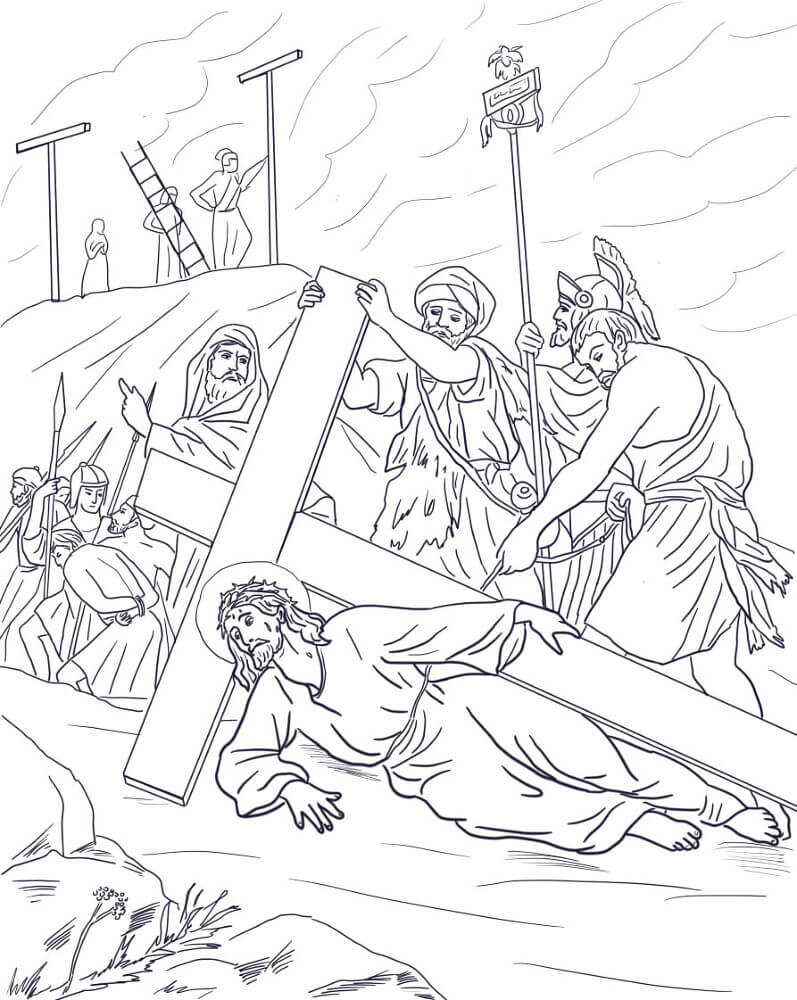 Desenho de Sexta-feira Santa para imprimir