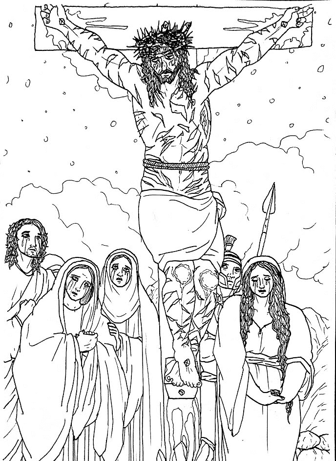 Desenho de Sexta-feira Santa para imprimir