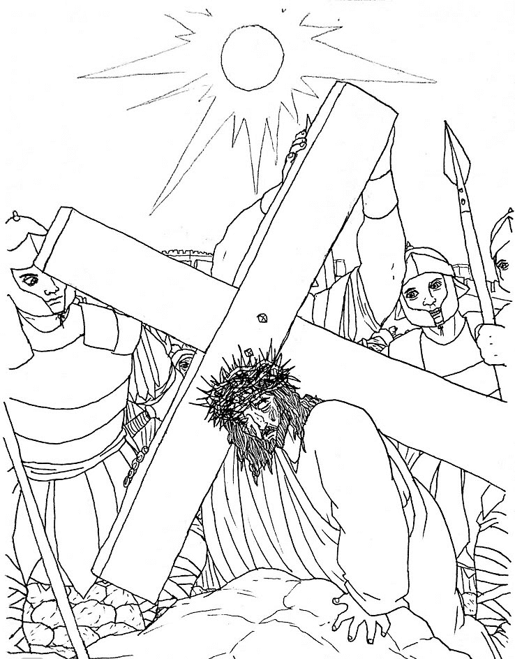 Desenho de Sexta-feira Santa para imprimir