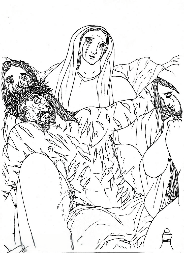 Desenho de Sexta-feira Santa para imprimir