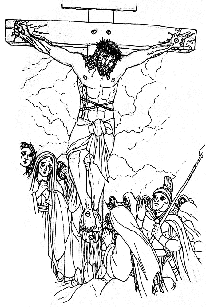 Desenho de Sexta-feira Santa para imprimir