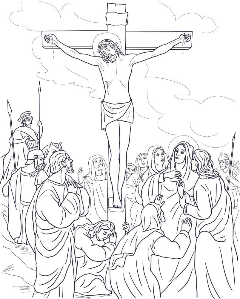 Desenho de Sexta-feira Santa para imprimir