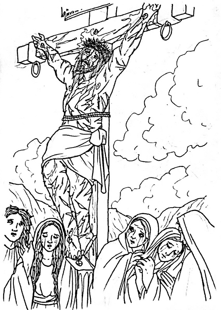 Desenho de Sexta-feira Santa para imprimir