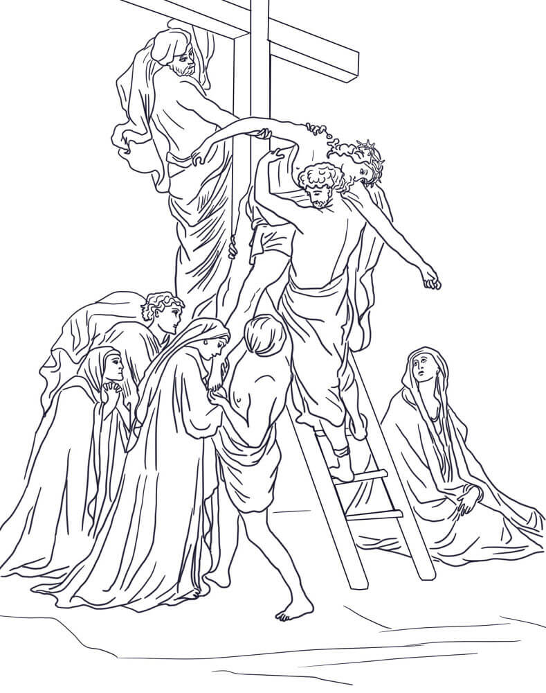 Desenho de Sexta-feira Santa para imprimir
