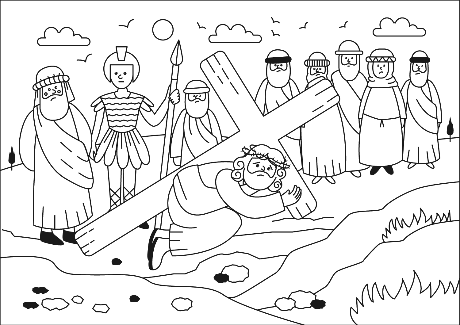 Desenho de Sexta-feira Santa para imprimir