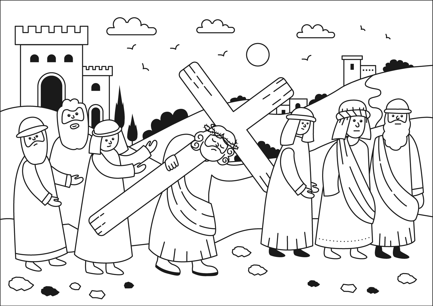 Desenho de Sexta-feira Santa para imprimir