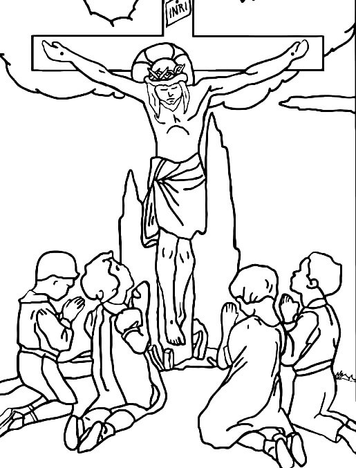 Desenho de Sexta-feira Santa para imprimir