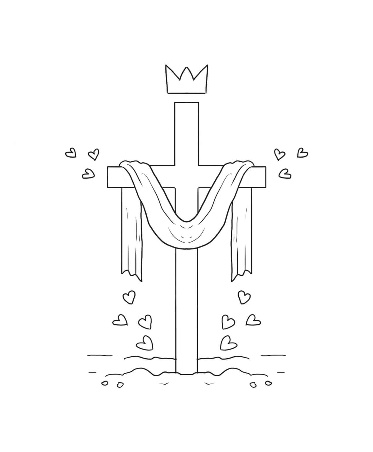 Desenho de Sexta-feira Santa para imprimir