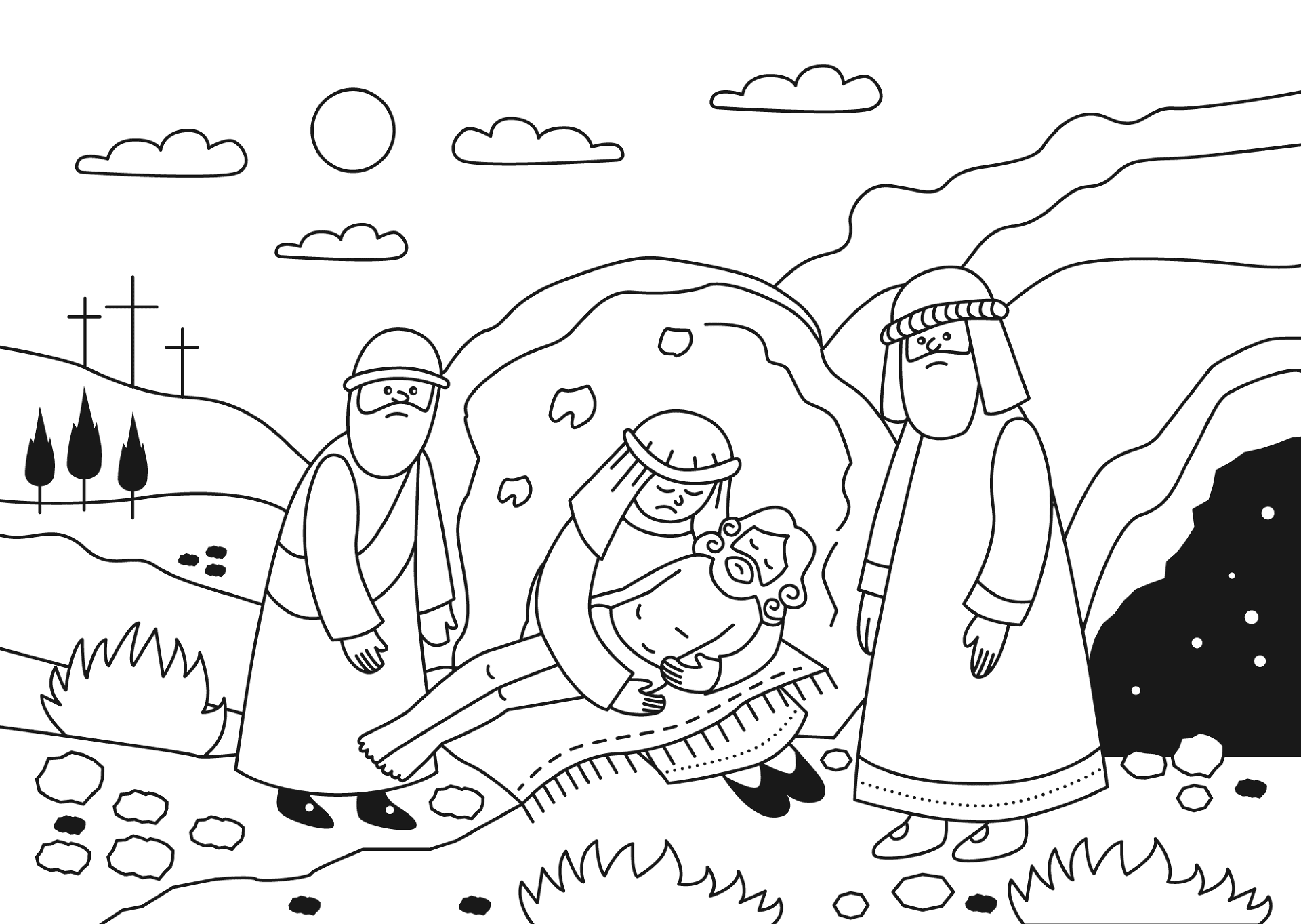 Desenho de Sexta-feira Santa para imprimir