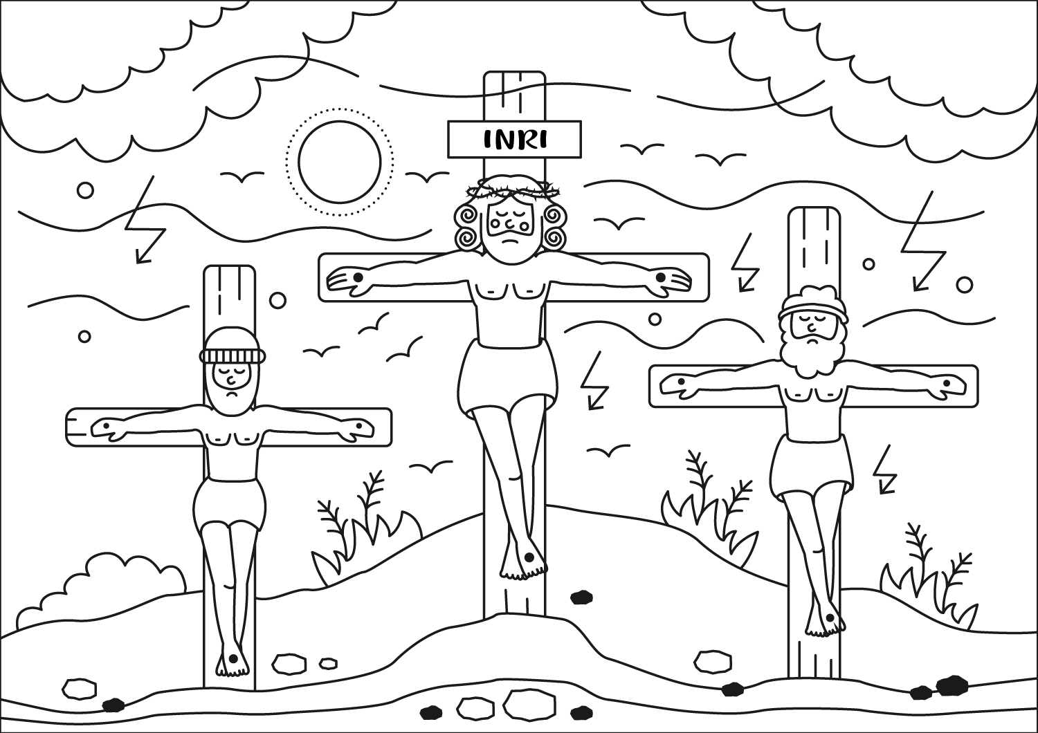 Desenho de Sexta-feira Santa para imprimir