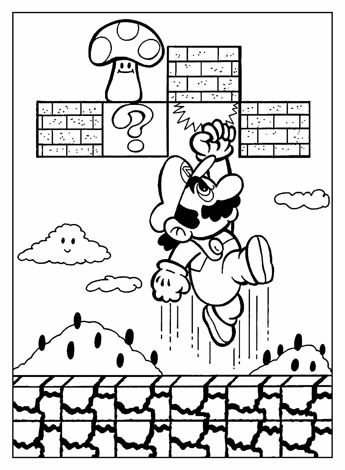 Desenho de Super Mario Bros para imprimir