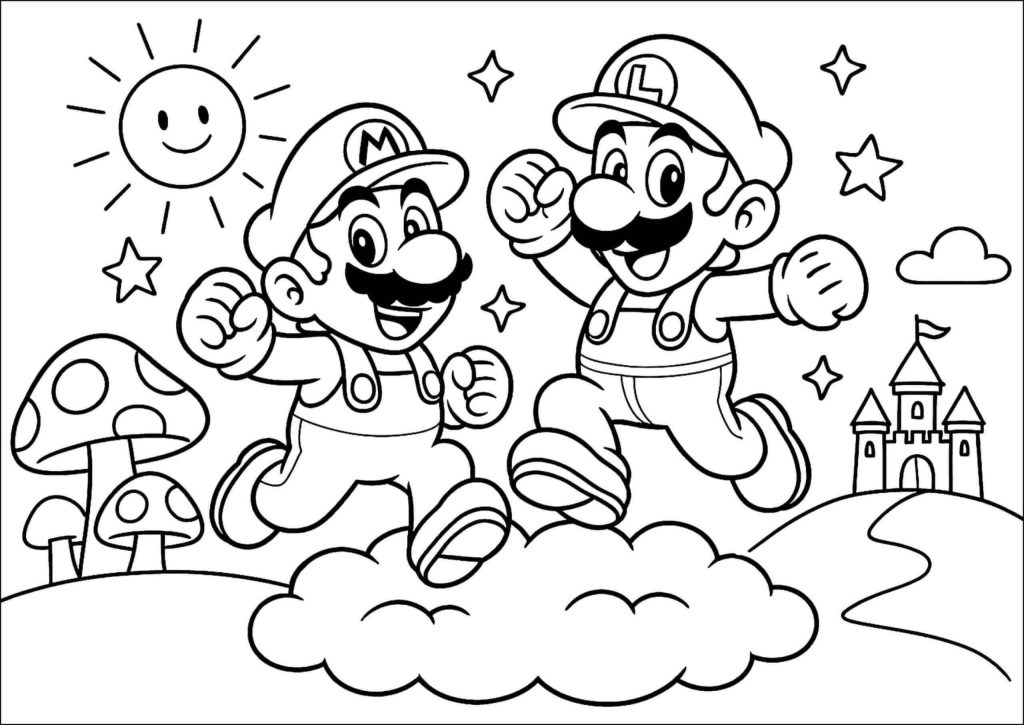 Desenho de Super Mario Bros para imprimir