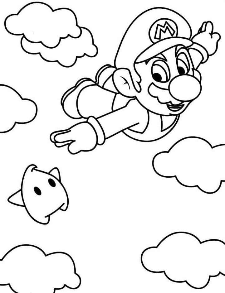 Desenho de Super Mario Bros para imprimir