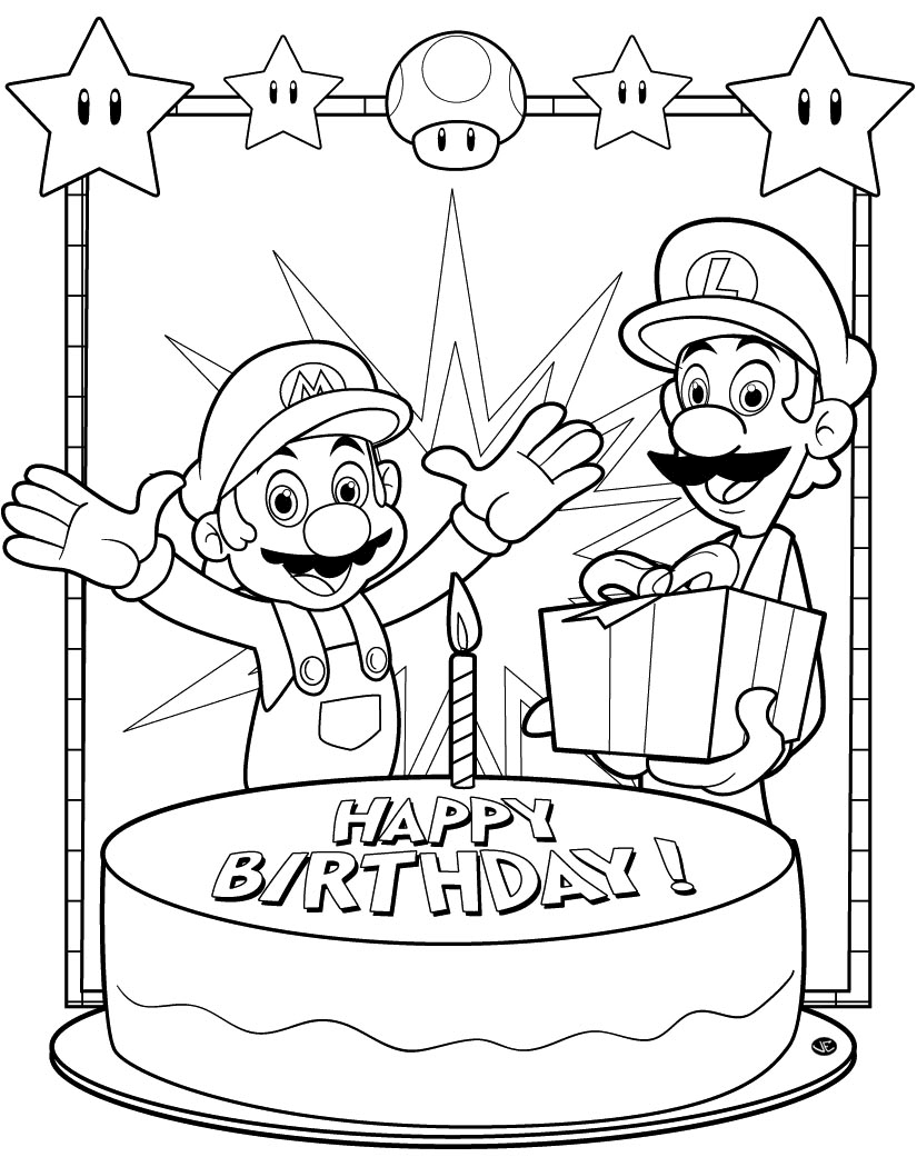 Desenho de Super Mario Bros para imprimir